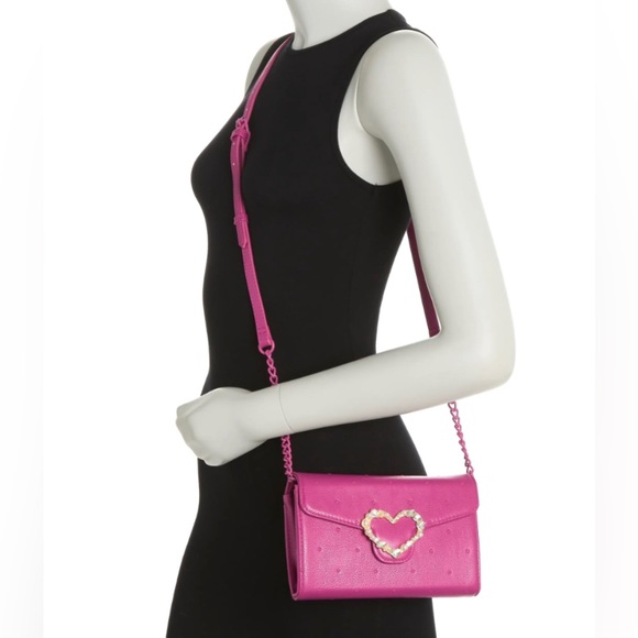 Betsey Johnson Handbags - Embellished Heart Crossbody Wallets.      BETSEY JOHNSON